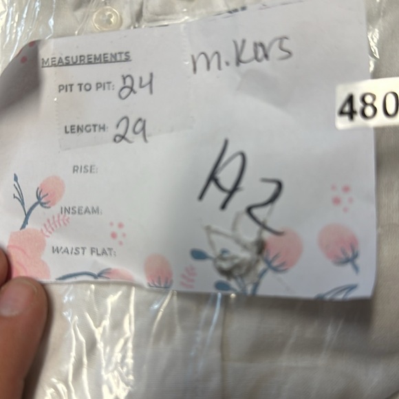 MICHEAL KORS classic fit men’s linen blend white short sleeve top. LARGE - Picture 9 of 9